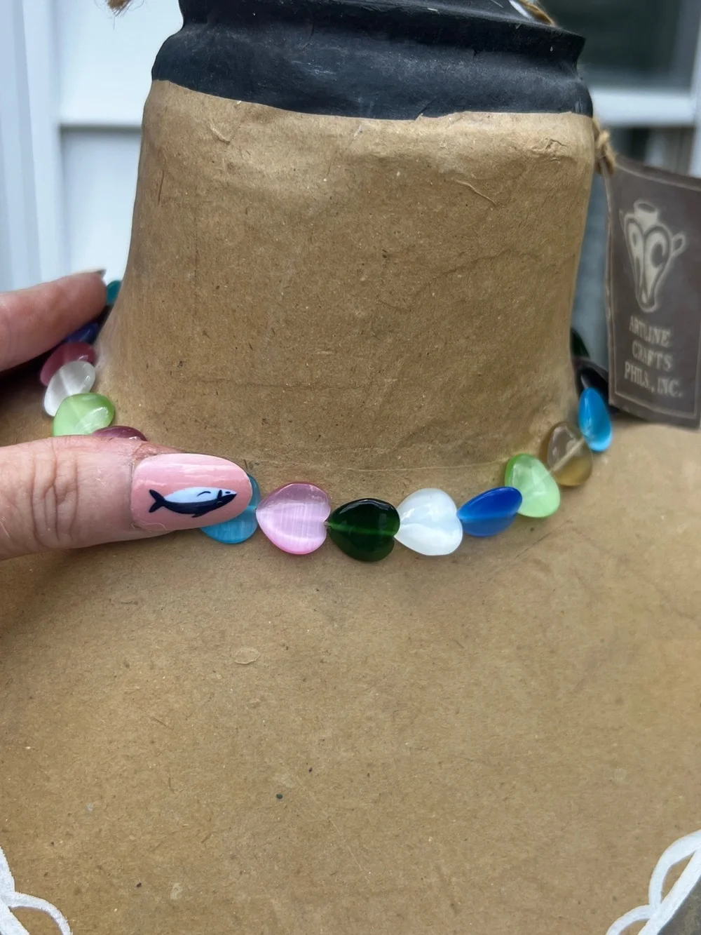 Heart Necklace Magnetic Clasp Cottage Boho Coastal Whimsical Jewelry 18 Inch